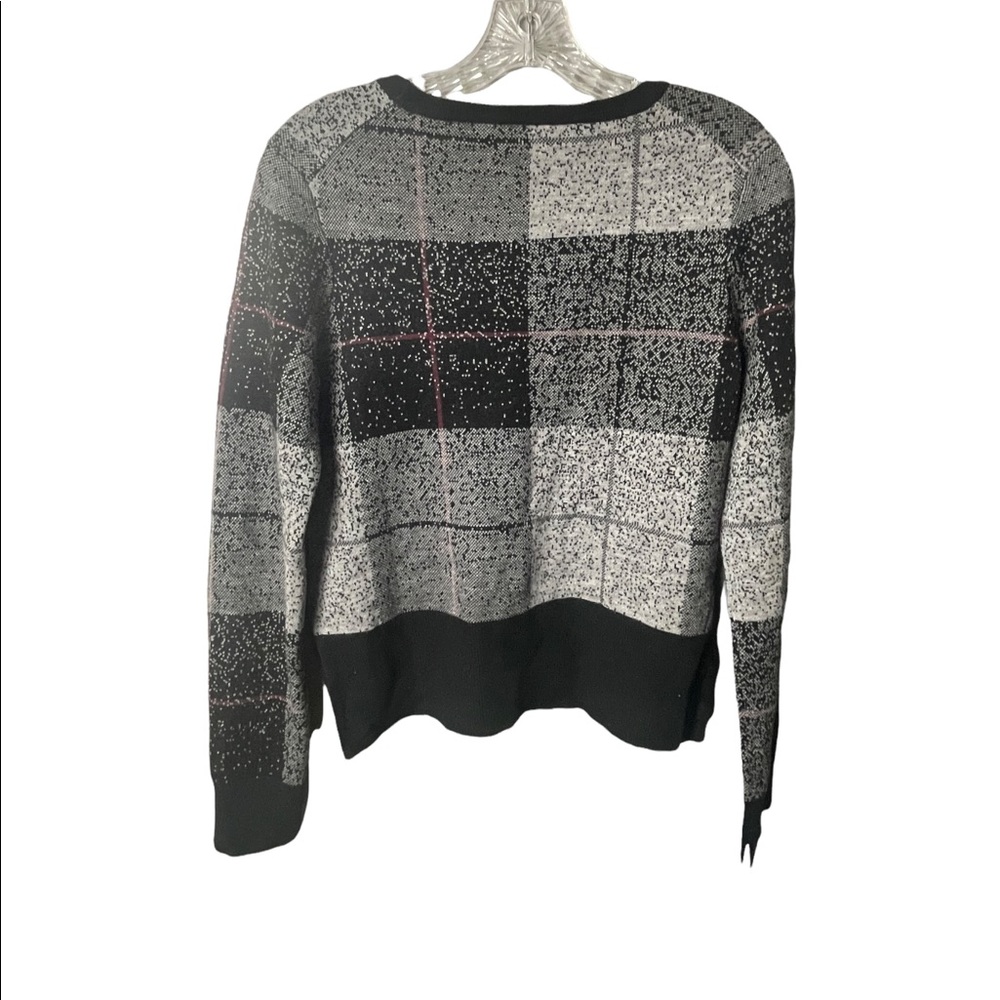 Plaid print rag and bone dark Academia style sweater size medium merino wool - Picture 5 of 8